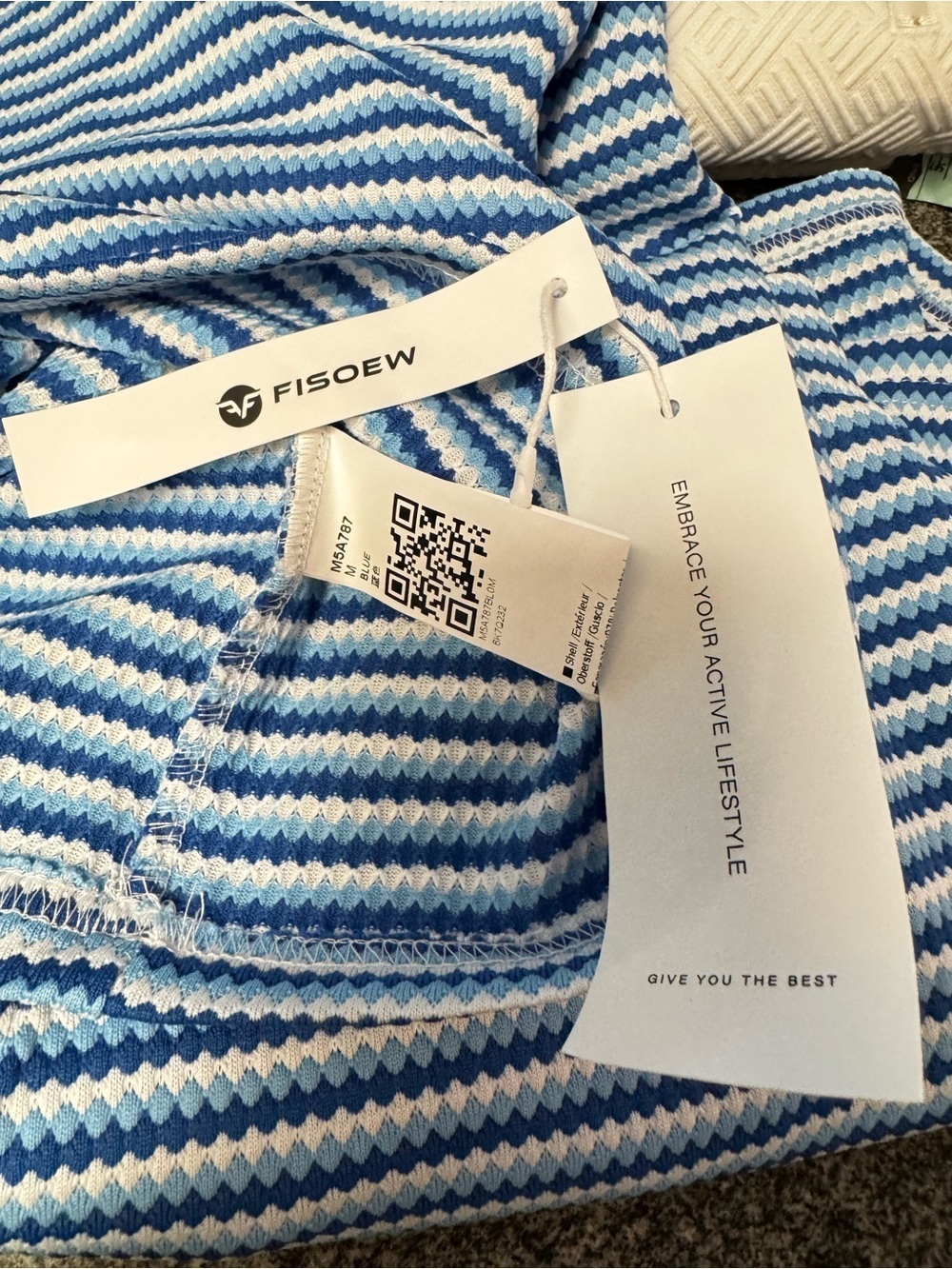 FISOEW Blue Striped 2 Piece Lounge Set NWT Size M - Picture 7 of 8